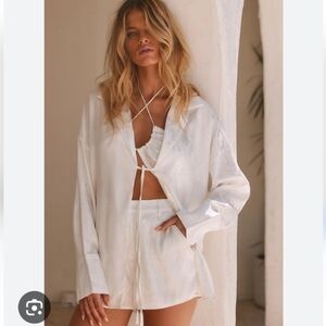 12th Tribe White Women's Shorts, tank, and top set